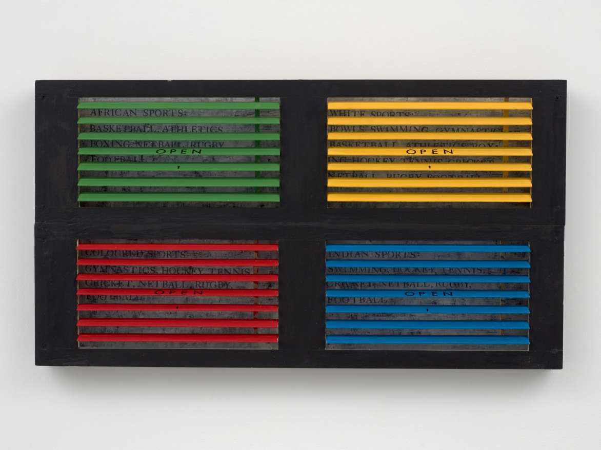 Renée Green, Colour Games, 1989, Wood, acrylic, and ink on Masonite, 35 x 19 in / 88.9 x 48.3 cm