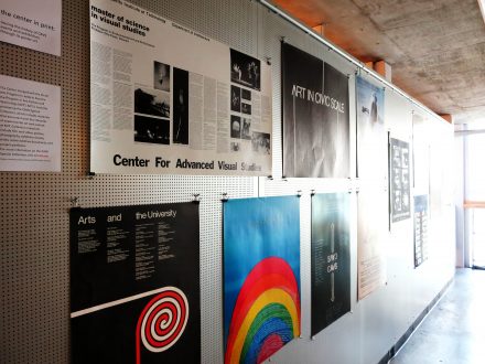 Exhibition views of, the center in print: tracing the history of CAVS events and exhibitions through its poster art. Rotch Library, 2015. Photo Installation View Laura Anca Chichisan. 