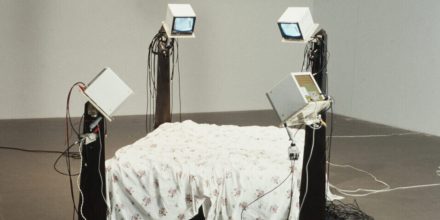 Julia Scher, Always There, 1994. From Scher’s ‘Surveillance Beds’ series. Courtesy of Esther Schipper.